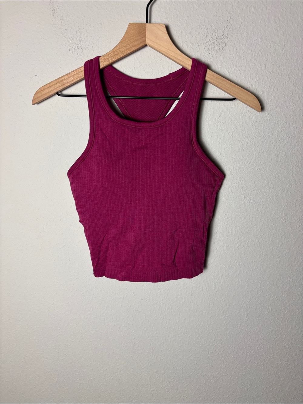 Lululemon Ebb to Street Cropped Racerback Tank Top Magenta Purple Pink?? W1CJUS